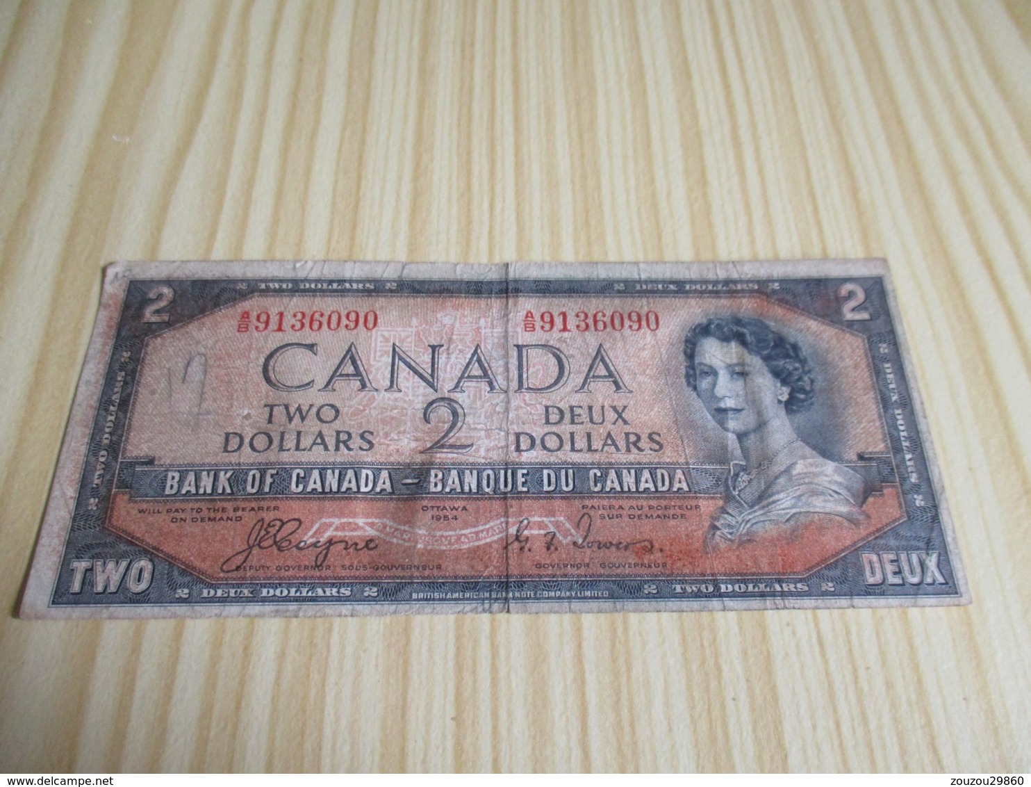 Canada.Billet 2 Dollars Elizabeth II 1954. - Canada