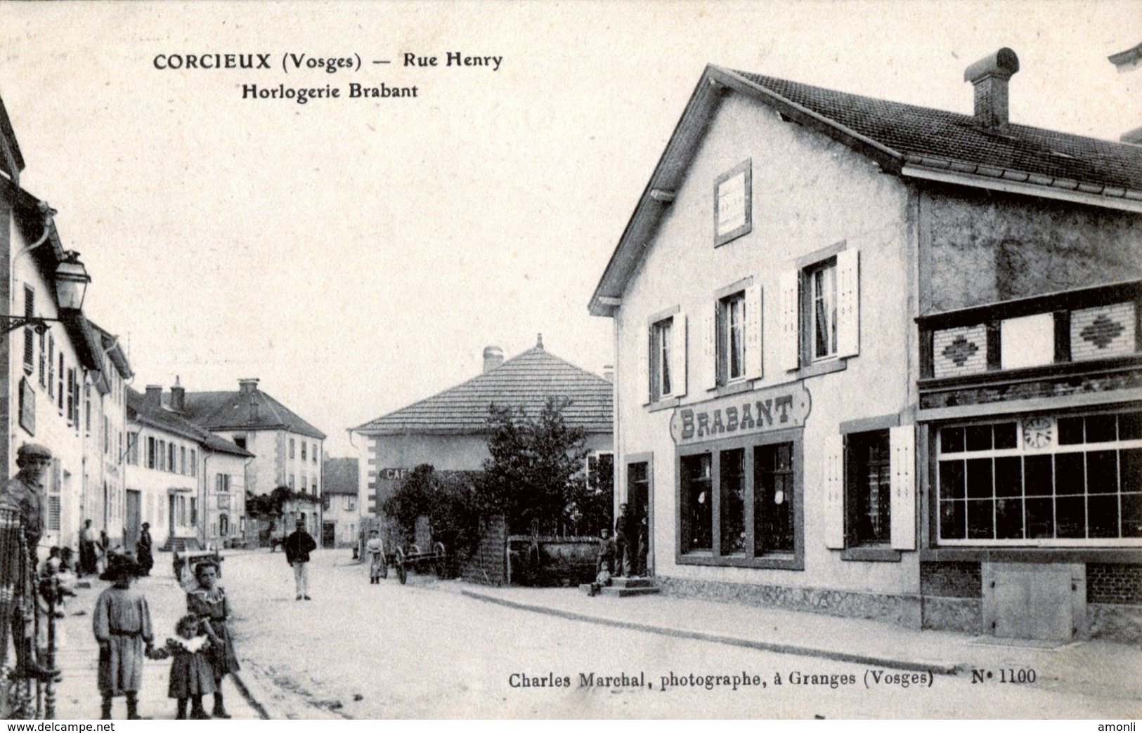 88. VOSGES - CORCIEUX. Rue Henry. Horlogerie Brabant. Rare. - Corcieux