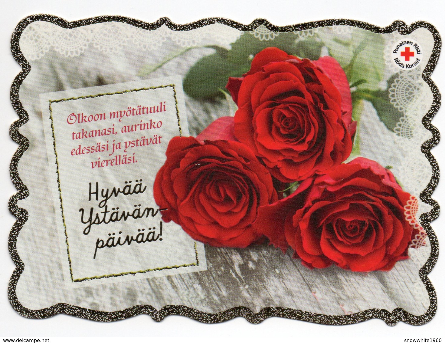 Postal Stationery RED CROSS - FINLAND - Postage Paid - 2017 - FLOWERS / RED ROSES - STAMP FLOWERS - Postal Stationery