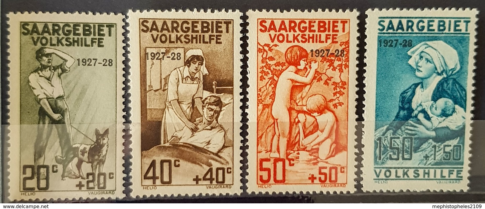 SARRE / SAARGEBIET 1927 - MNH - Mi 122, 123, 124, 125 - Volkshilfe, Pflegedienste - Ungebraucht