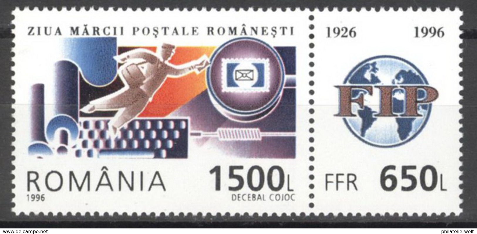 Rumänien 5201Zf ** Postfrisch Tag Der Briefmarke - Unused Stamps