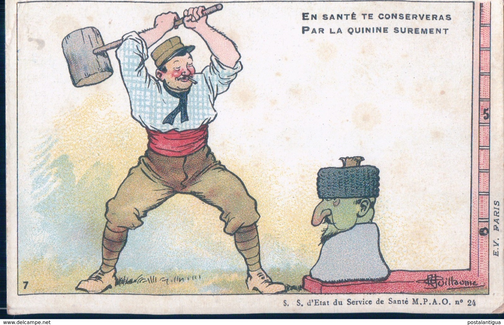 POSTAL MILITAR - ANTI PALUDISMO - EN SANTE TE CONSERVERAS PAR LA QUININE SUREMENT - Guerra 1914-18