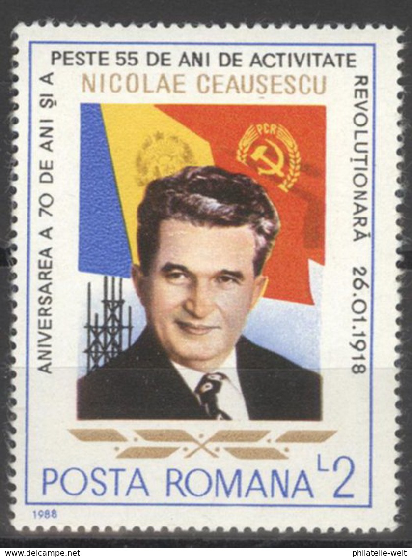 Rumänien 4428 ** Postfrisch Ceausescu - Unused Stamps