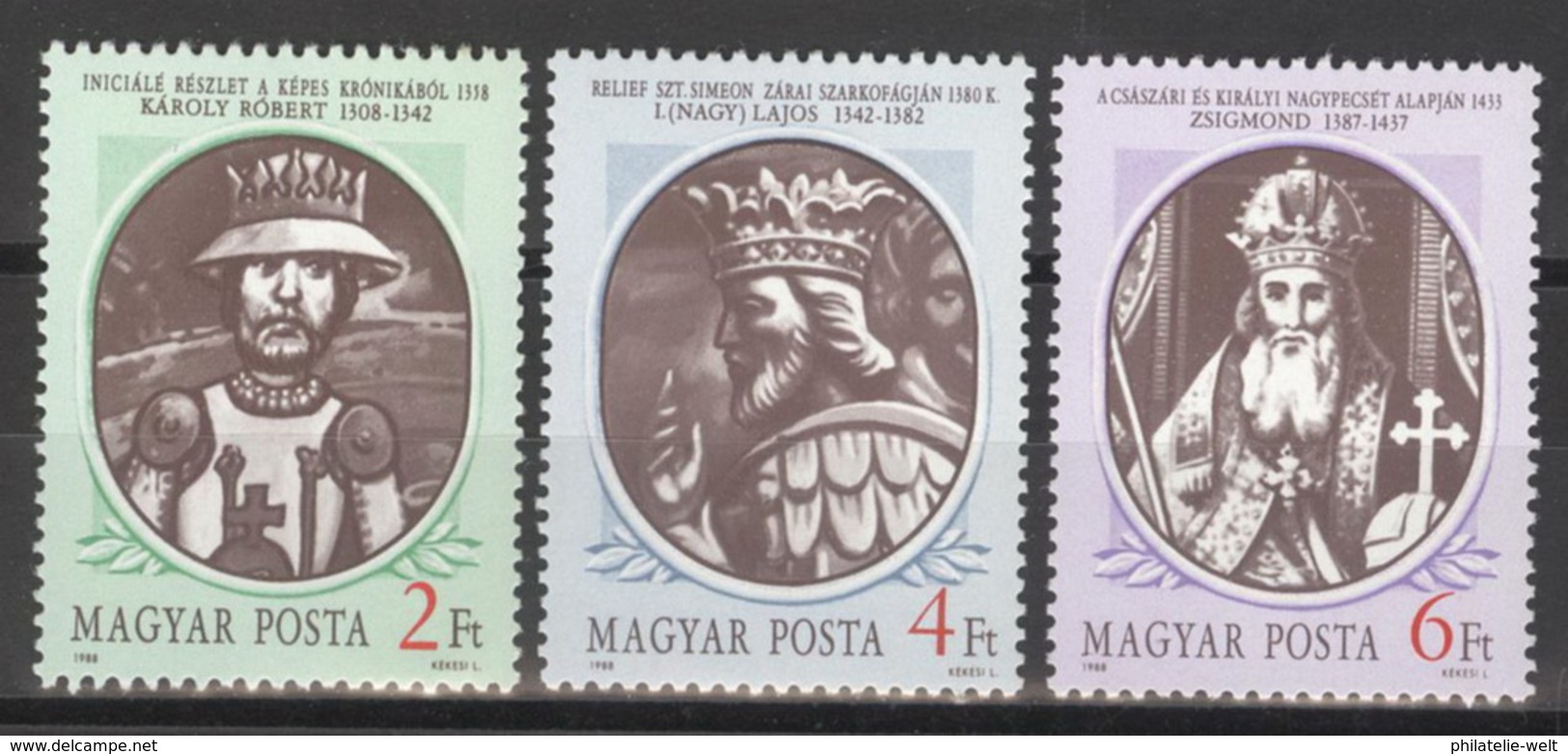Ungarn 3956/58A ** Postfrisch Ungarische Könige - Ungebraucht