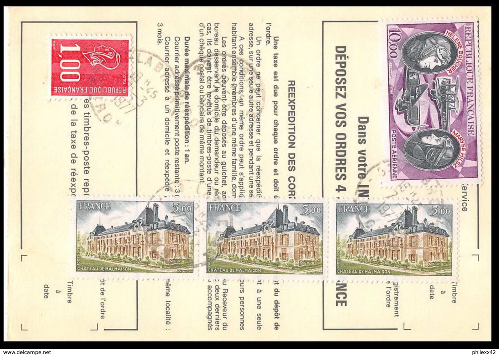 50978 Gironde Poste Aérienne PA N°47 Boucher Hilsz Airmal Ordre De Reexpedition Temporaire France - 1960-.... Briefe & Dokumente