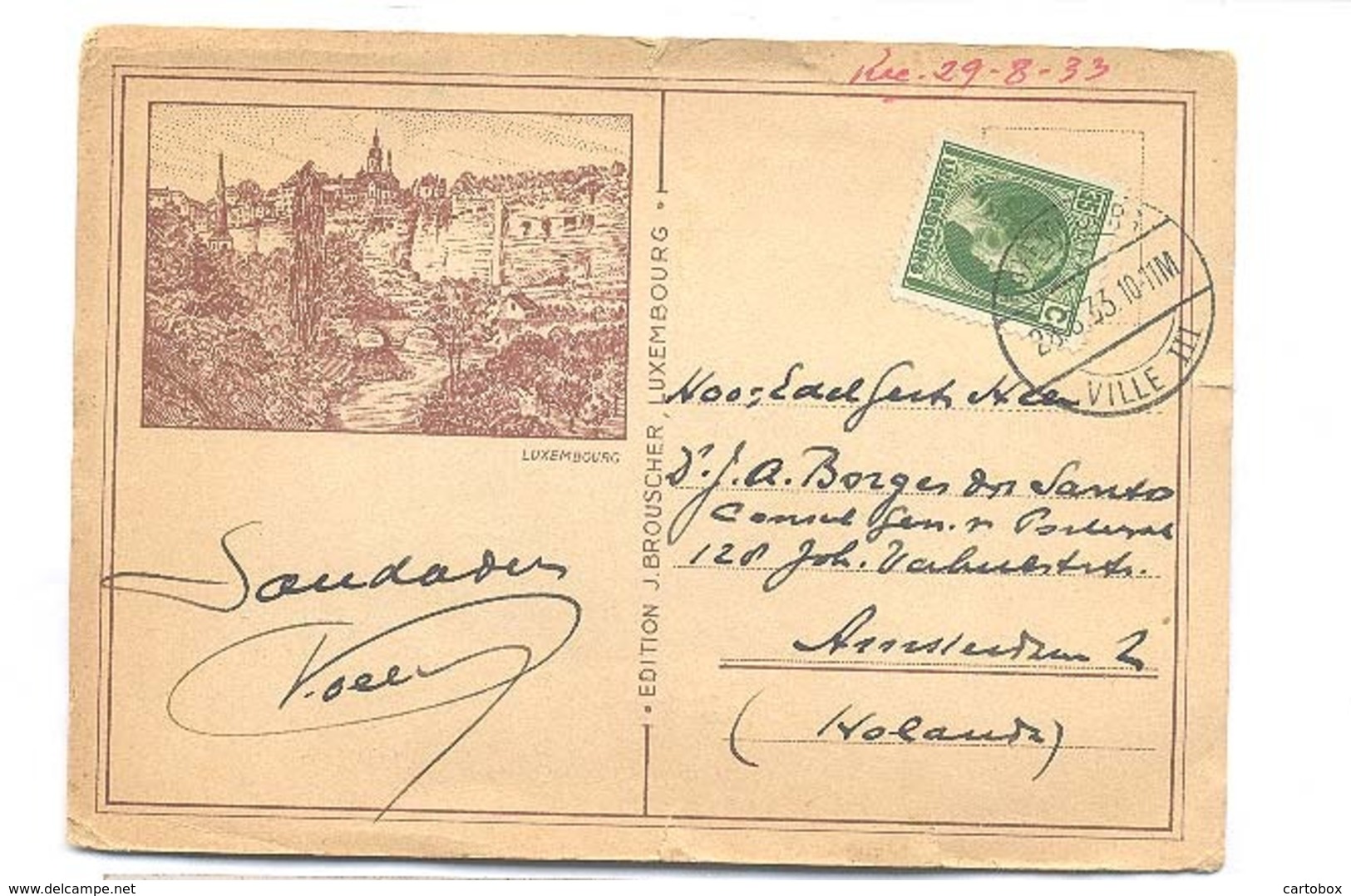 Luxembourg (Luxemburg)  (Een Raster Op De Kaart Is Veroorzaakt Door Het Scannen;de Afbeelding Is Helder) 2 X Scan - Luxemburg - Stad