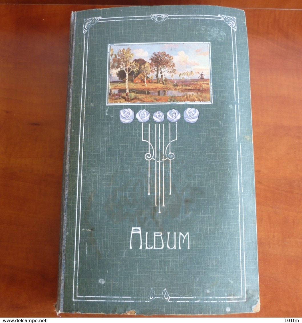 Old Album ( Art Deco Style) With 496 Old Postcards - 100 - 499 Cartes