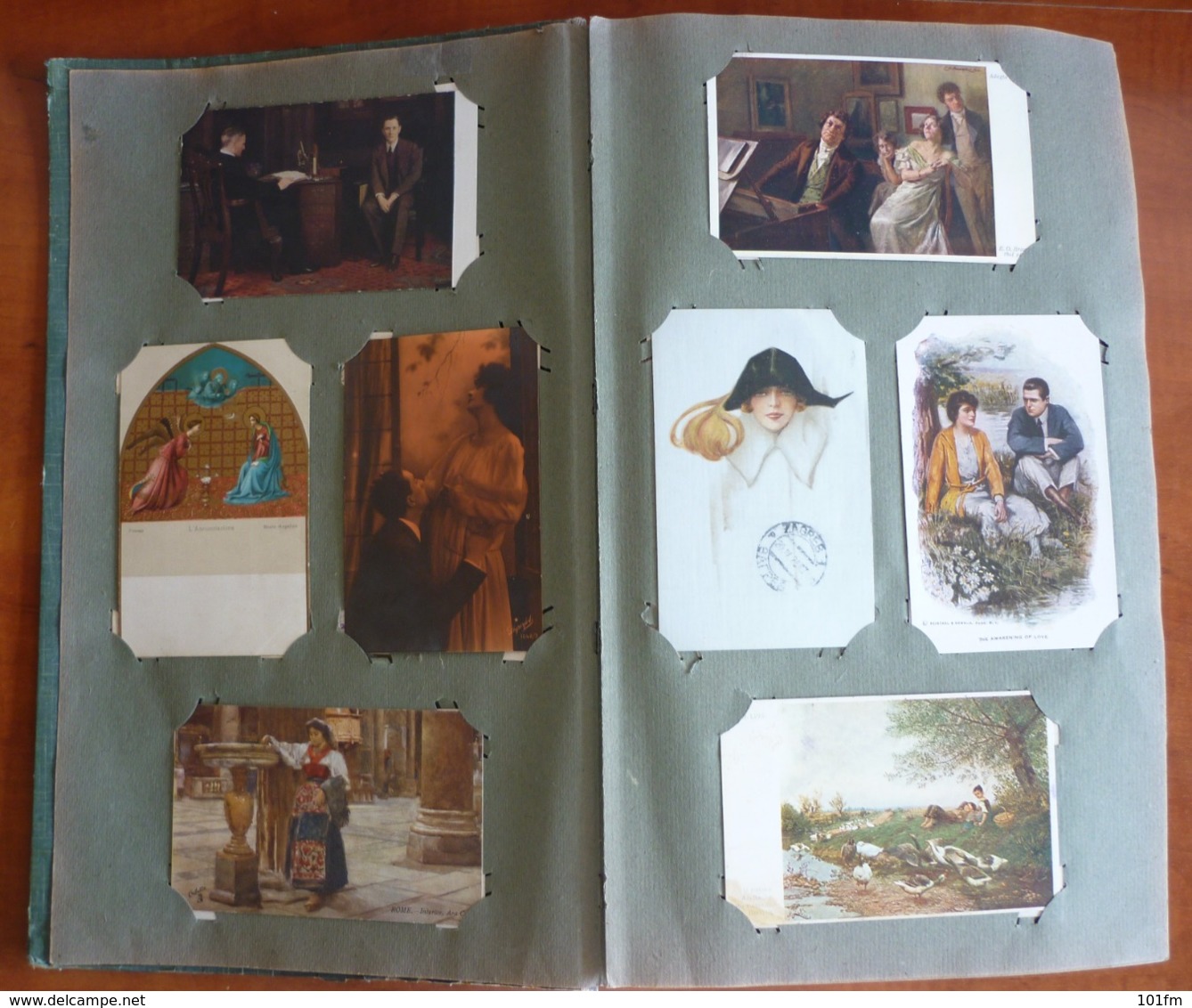 Old Album ( Art Deco Style) With 496 Old Postcards - 100 - 499 Cartes