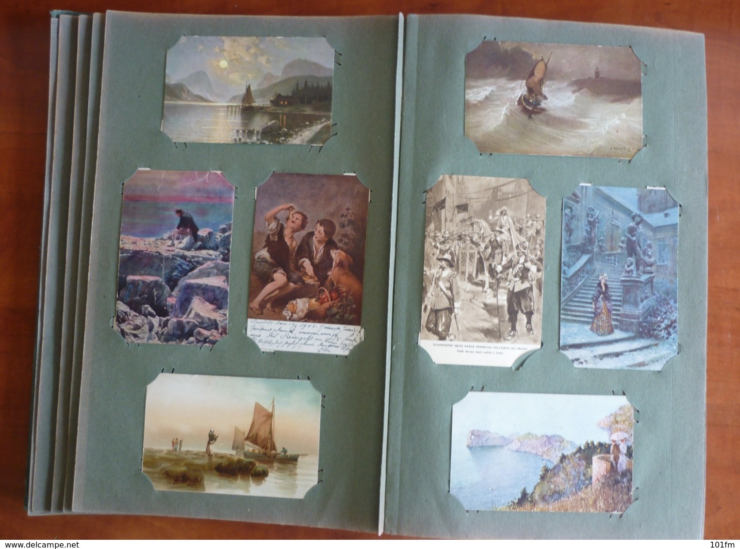 Old Album ( Art Deco Style) With 496 Old Postcards - 100 - 499 Cartes