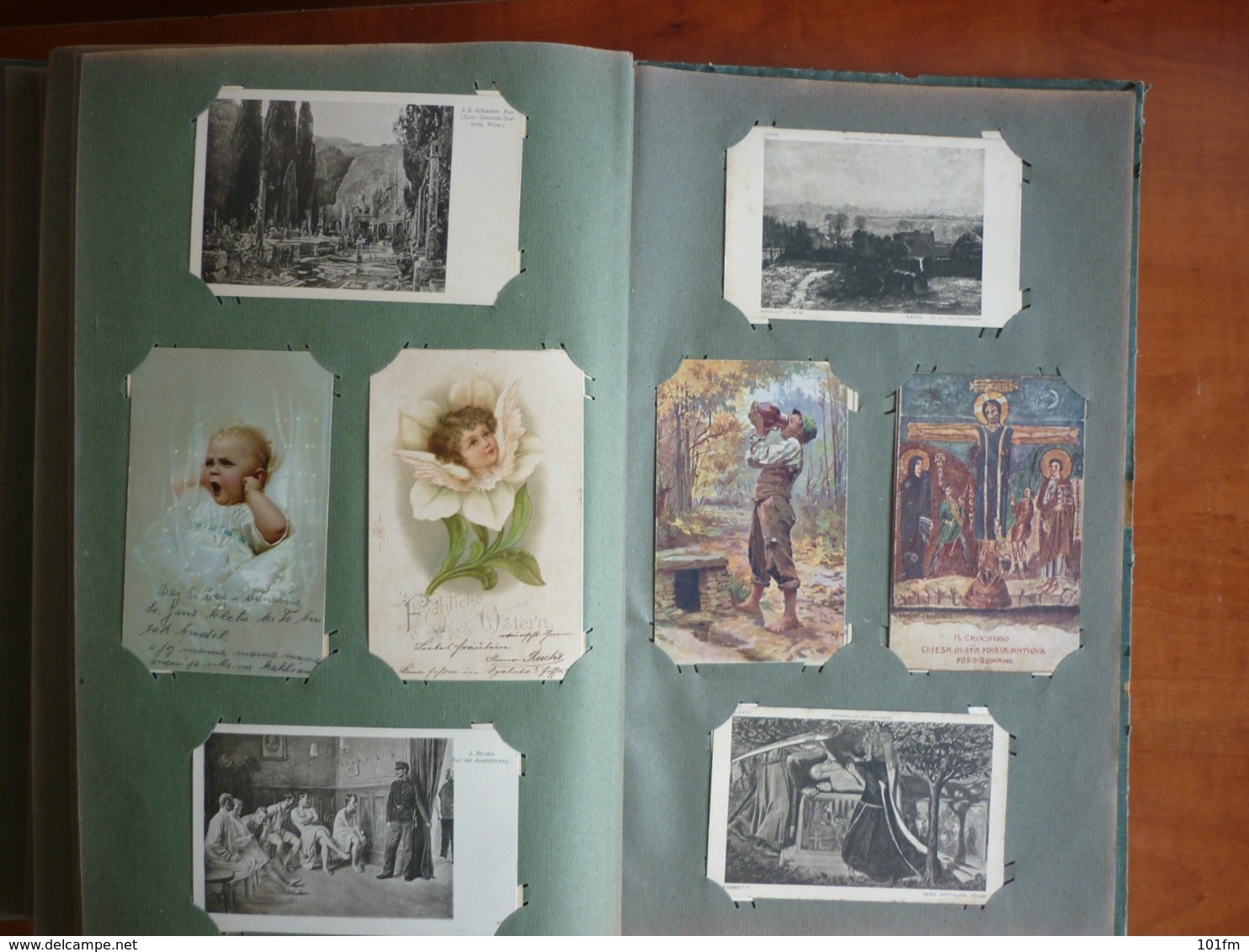 Old album ( Art deco style) with 496 old postcards