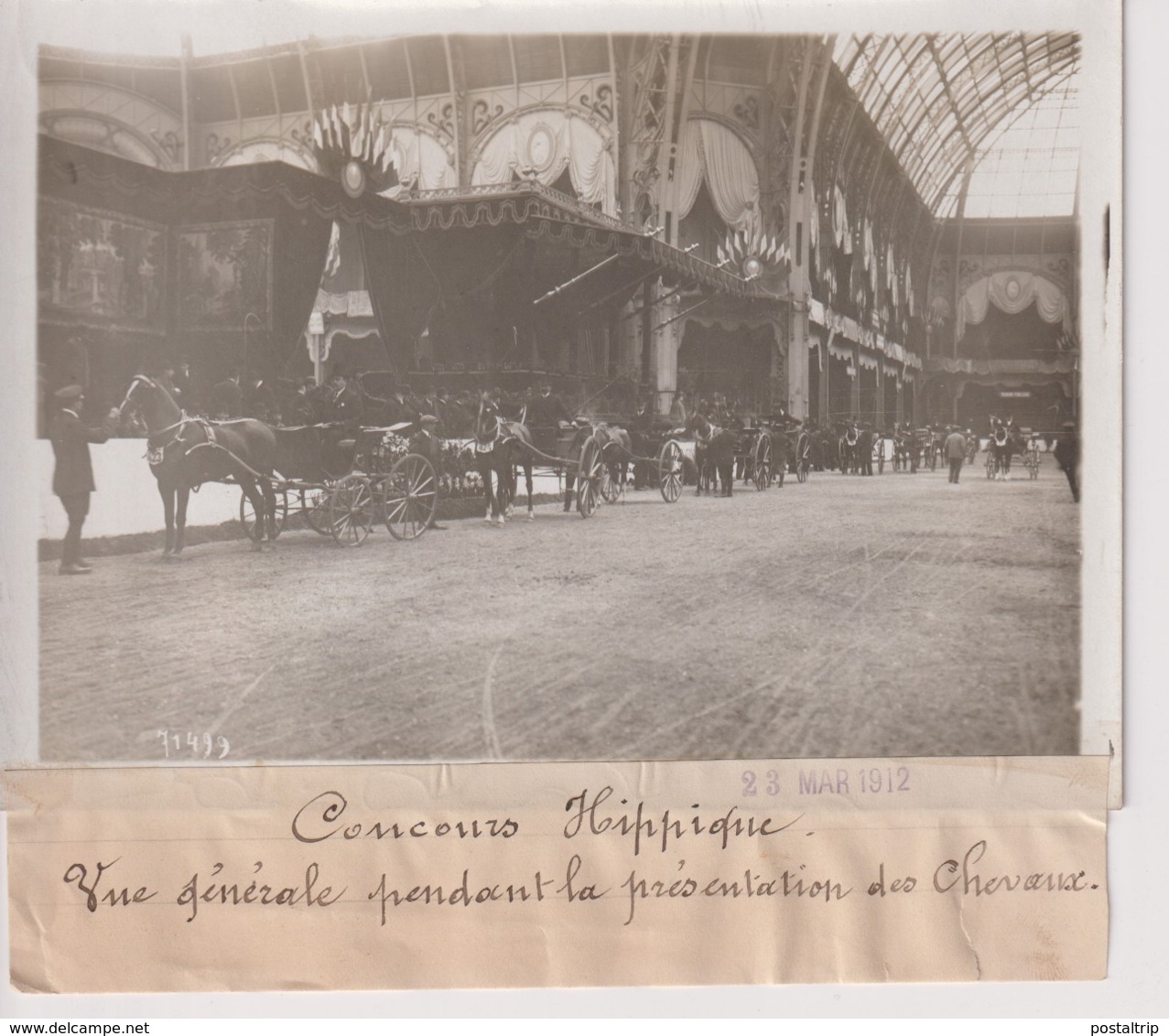 CONCOURS HIPPIQUE VUE GÉNÉRALE PENDANT PRESENTATION DES CHEVAUX  18*13CM Maurice-Louis BRANGER PARÍS (1874-1950) - Deportes