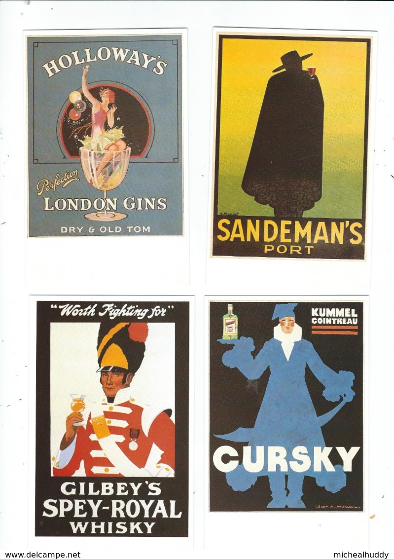 SET OF 6 POSTCARDS PUBL. BY DALKEITHS  DRINKS - Pubblicitari