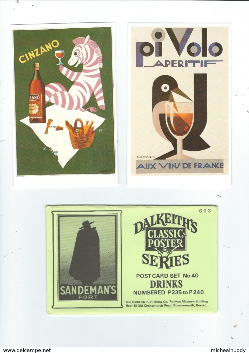 SET OF 6 POSTCARDS PUBL. BY DALKEITHS  DRINKS - Werbepostkarten