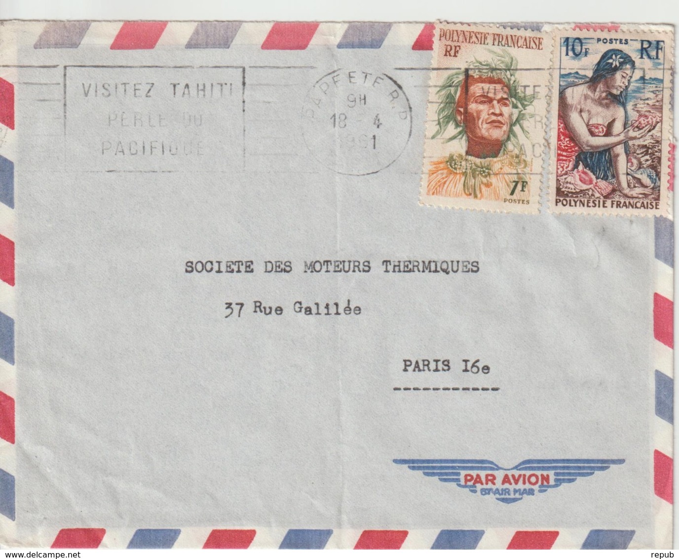 Lettre Polynésie 1961 Pour La France - Lettres & Documents