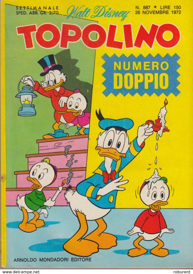DISNEY - ALBUM TOPOLINO N°887-26 Novembre 1972 - GIOCHI INTONSI NON SVOLTI - BOLLINI PUNTI - QUASI EDICOLA!! - Disney