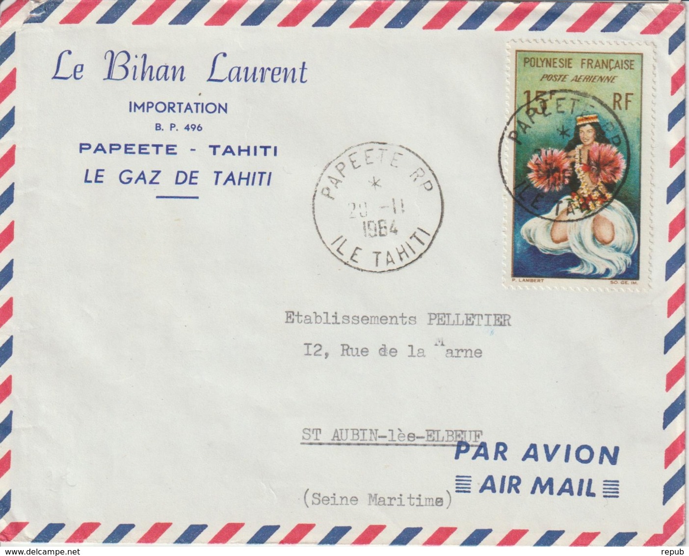 Lettre Polynésie 1964 Pour La France - Lettres & Documents