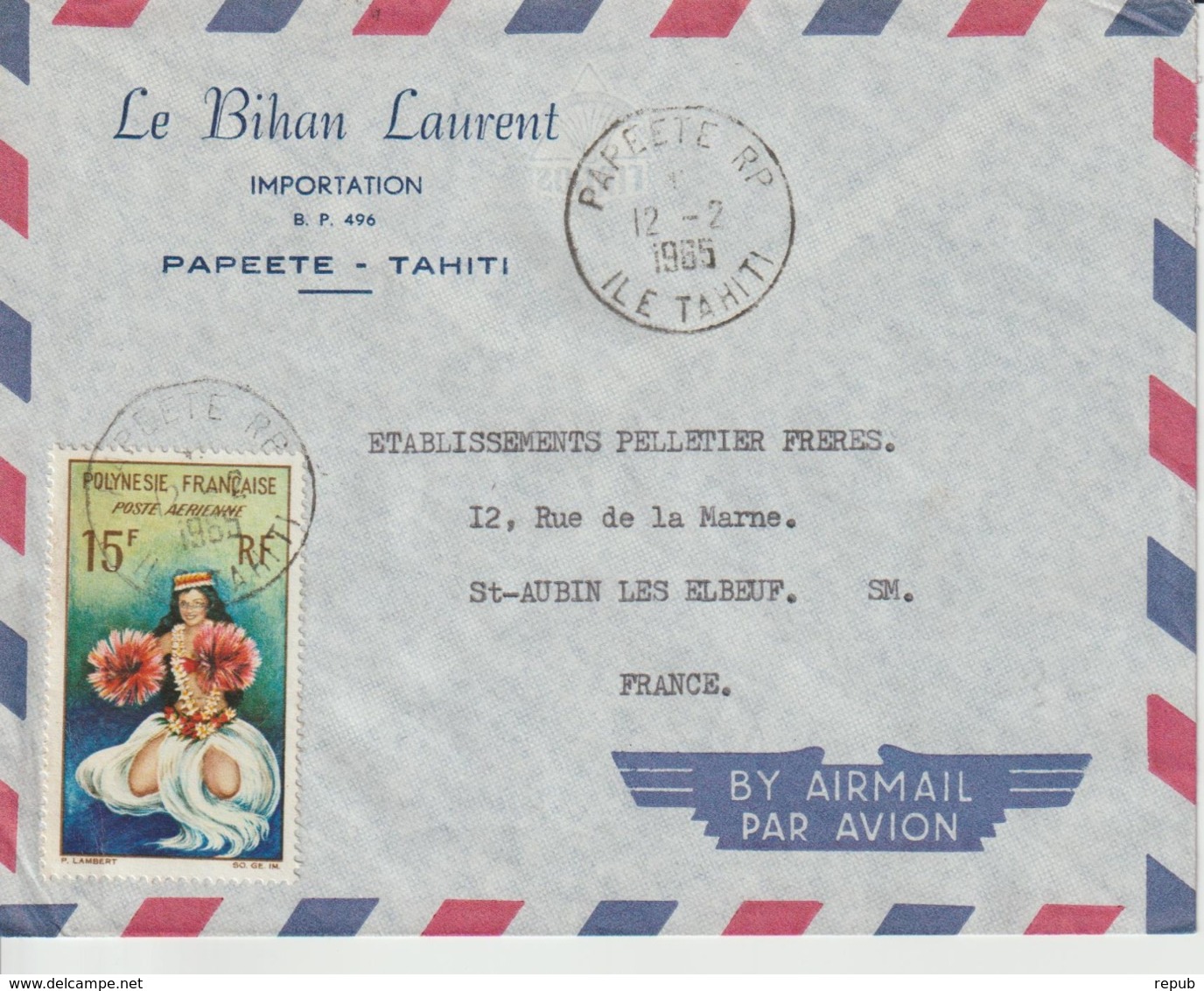 Lettre Polynésie 1965 Pour La France - Lettres & Documents