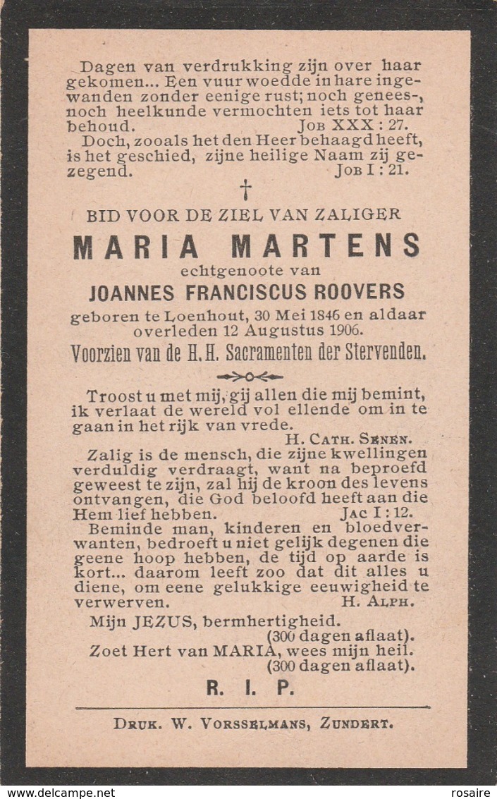 Maria Martens-loenhout 1846-1906 - Devotion Images