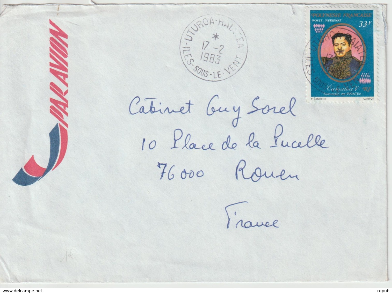 Lettre Polynésie 1983 Pour La France - Lettres & Documents