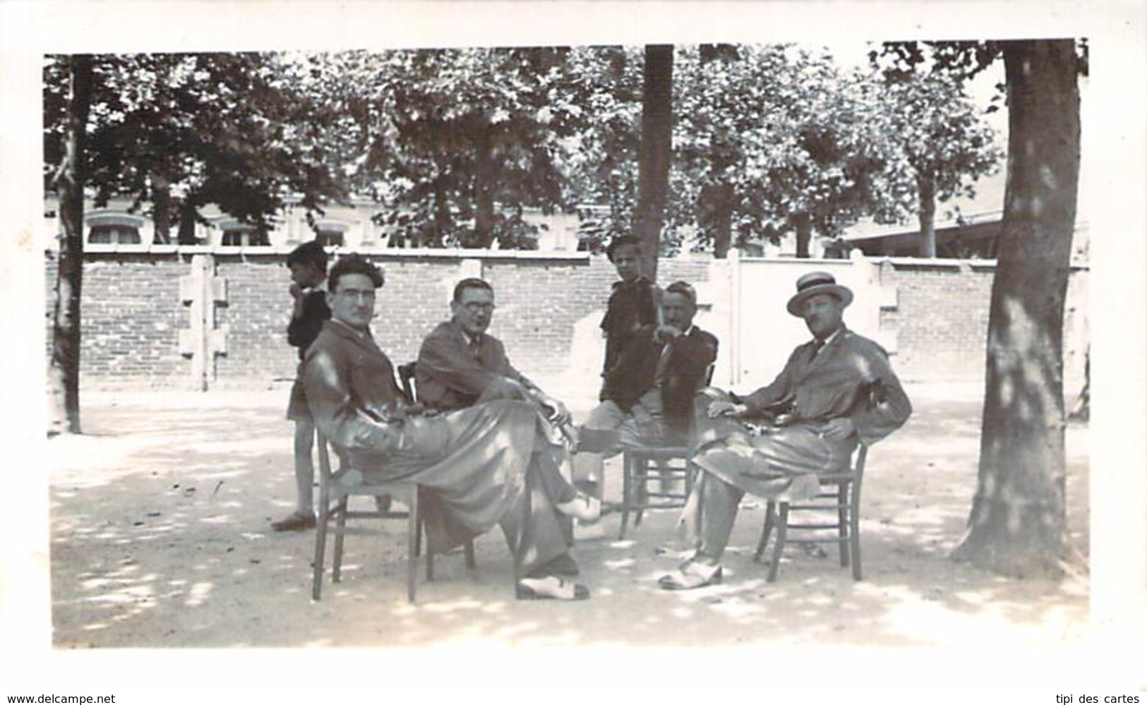 Photo - Bègles 1937, L'Ecole Berthelot, 4 Instituteurs - Places