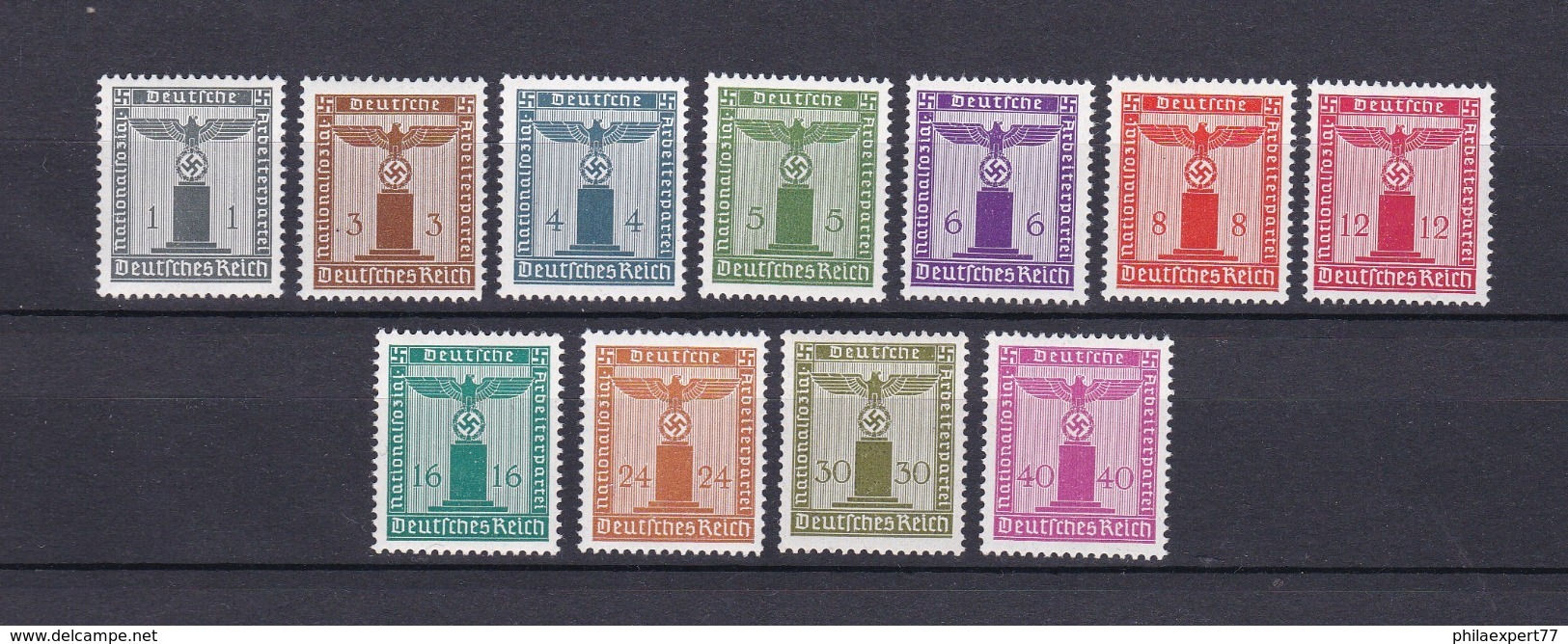 Deutsches Reich - 1942/44 - Dienstmarken - Michel Nr. 155/165 - Postfrisch - 50 Euro - Unused Stamps