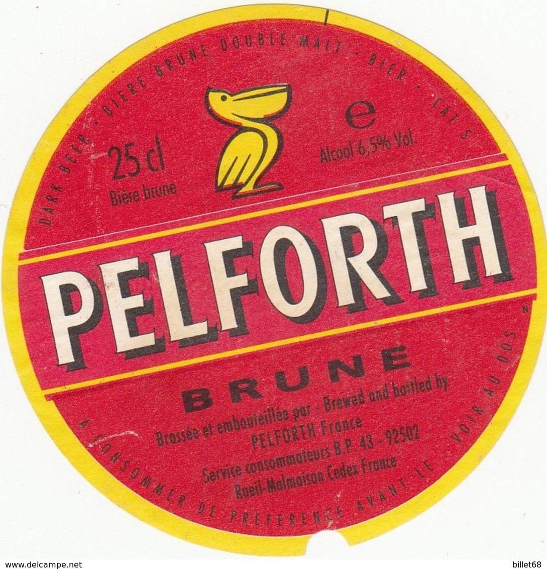 Etiquette Biere -  PELFORT - BRUNE - Bière