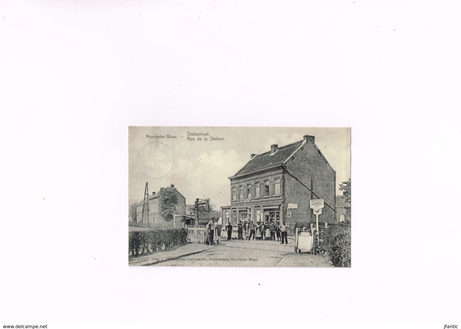 Moerbeke-Waas Statiestraat,rue De La Station Uitg J.Verwilghen -Van Gaever Moerbeke-Waas ,ancienne Carte Postale 1909 - Moerbeke-Waas