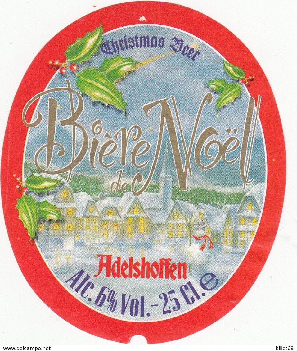 Etiquette Biere -  ADELSHOFFEN -  BIERE DE NOEL - Bière