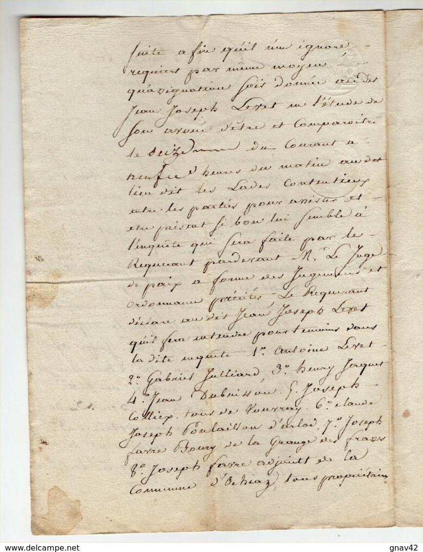 Ain Vouvray Chatillon 1826 - Manuscrits