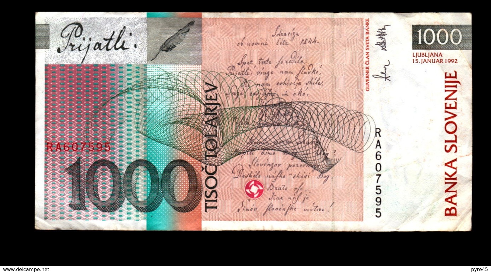 Slovénie, Billet De 1000 Tolarjev - Slovénie