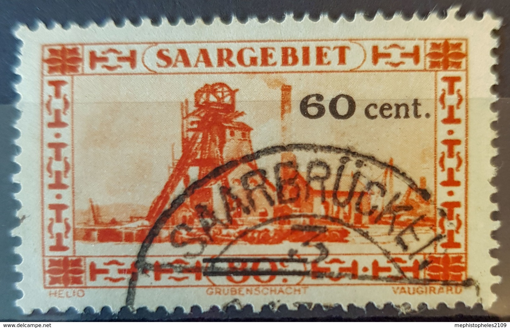 SARRE / SAARGEBIET 1930 - Canceled - Mi 142 - Overprint 60c - Usados