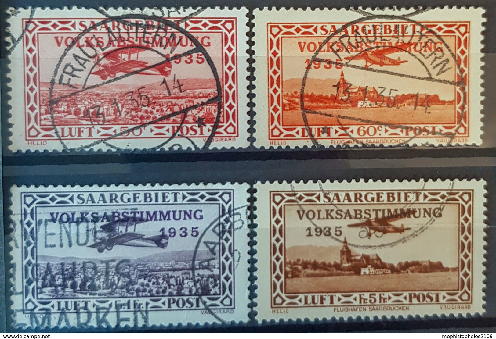 SARRE / SAARGEBIET 1934 - Canceled - Mi 195, 196, 197, 198 - Volksabstimmung 1935 - Gebraucht