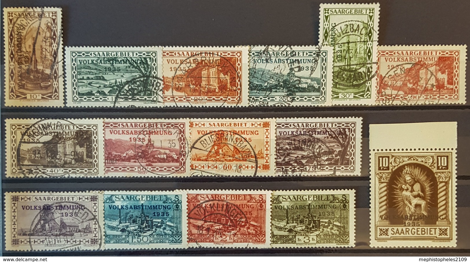 SARRE / SAARGEBIET 1934 - Canceled/MNH - Mi 179, 180, 181, 182, 183, 184, 185, 186, 187, 188, 189, 190, 191, 192, 194 - Used Stamps