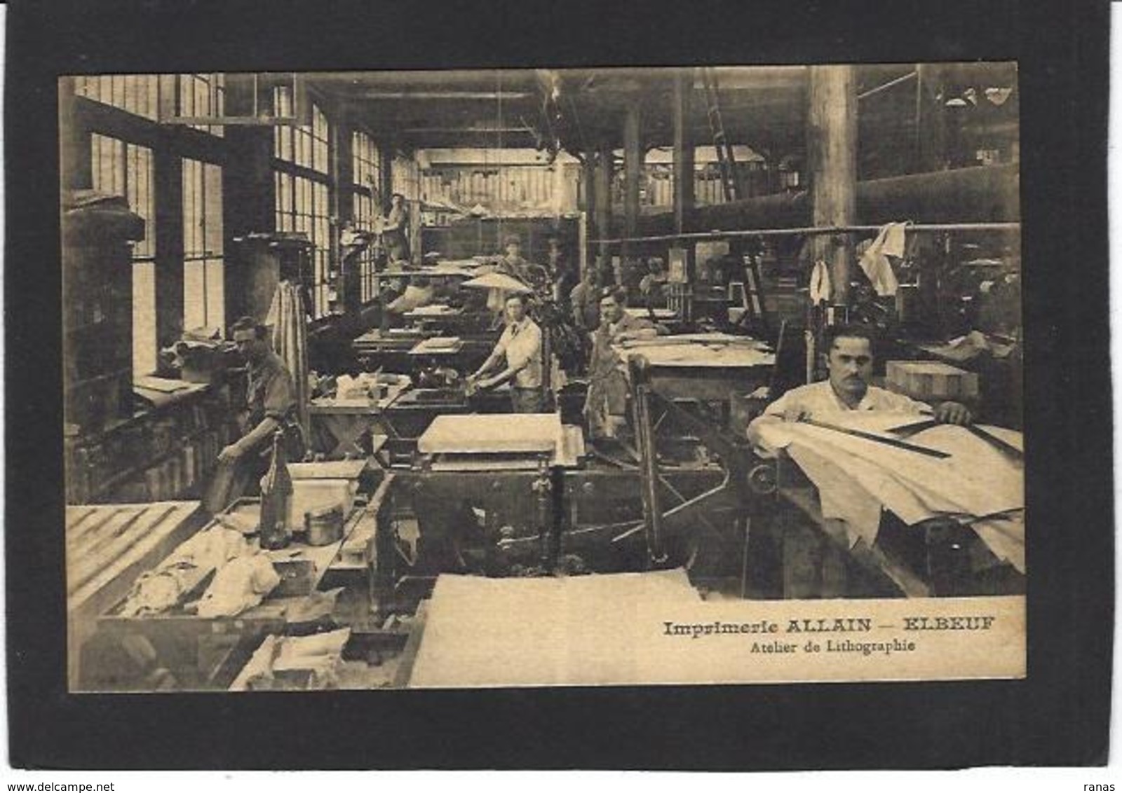 CPA Seine Maritime 76 Elbeuf Publicité Publicitaire Réclame Non Circulé Imprimerie Allain Atelier De Lithographie - Elbeuf