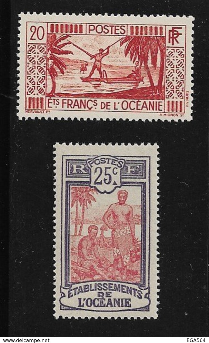 B16 - Poste 28** MNH De 1913 Et 91** MNH De 1939-49 - BORA BORA  - PECHEUR Et Travail De La NOIX De COCO - - Ungebraucht