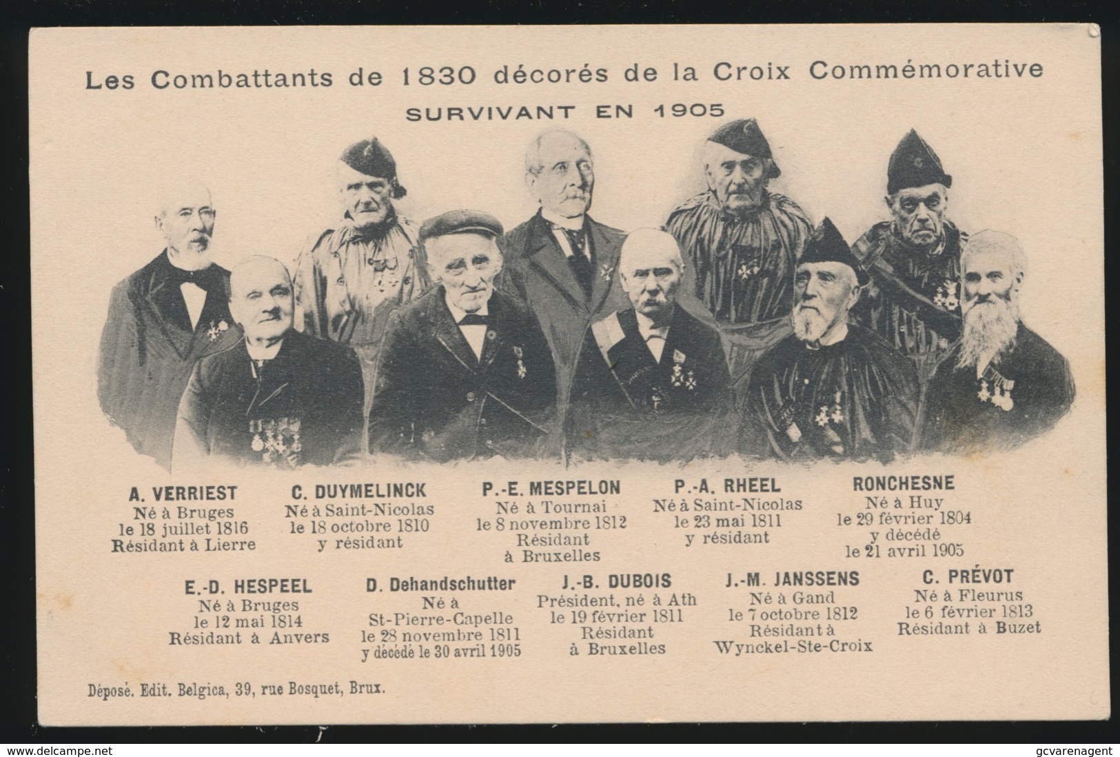 LES COMBATTANDS DE 1830 DECORES DE LA CROIX COMMEMORATIVE SURVIVANT EN 1905 - Guerres - Autres