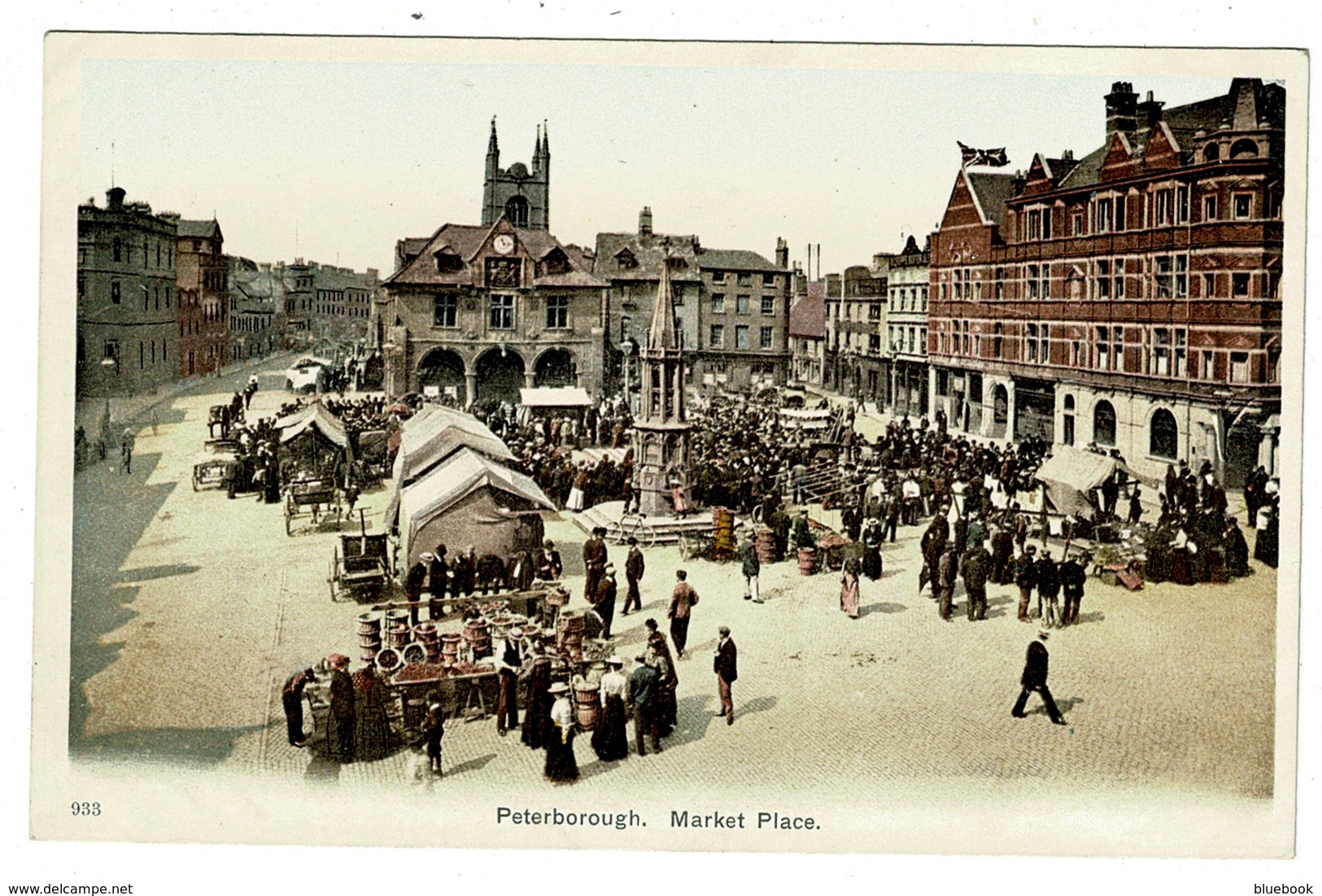 Ref 1331 - Super Early Postcard - Peterborough Market Place On Market Day Cambridgeshire - Sonstige & Ohne Zuordnung