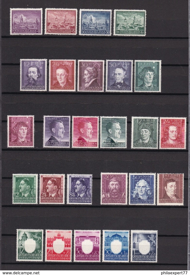 Generalgouverment - 1942/44 -  Sammlung - Postfrisch - Occupation 1938-45