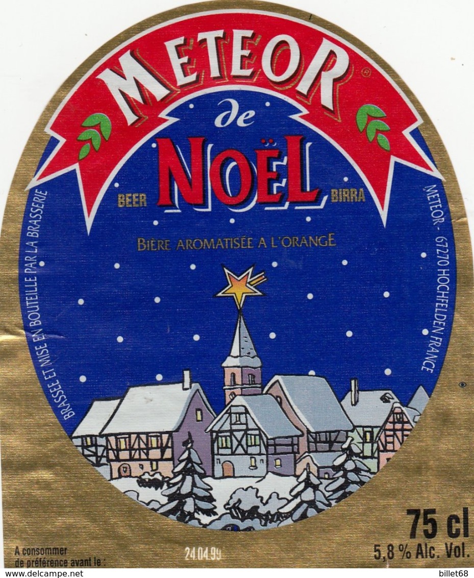 Etiquette Biere - METEOR DE NOEL - Bière