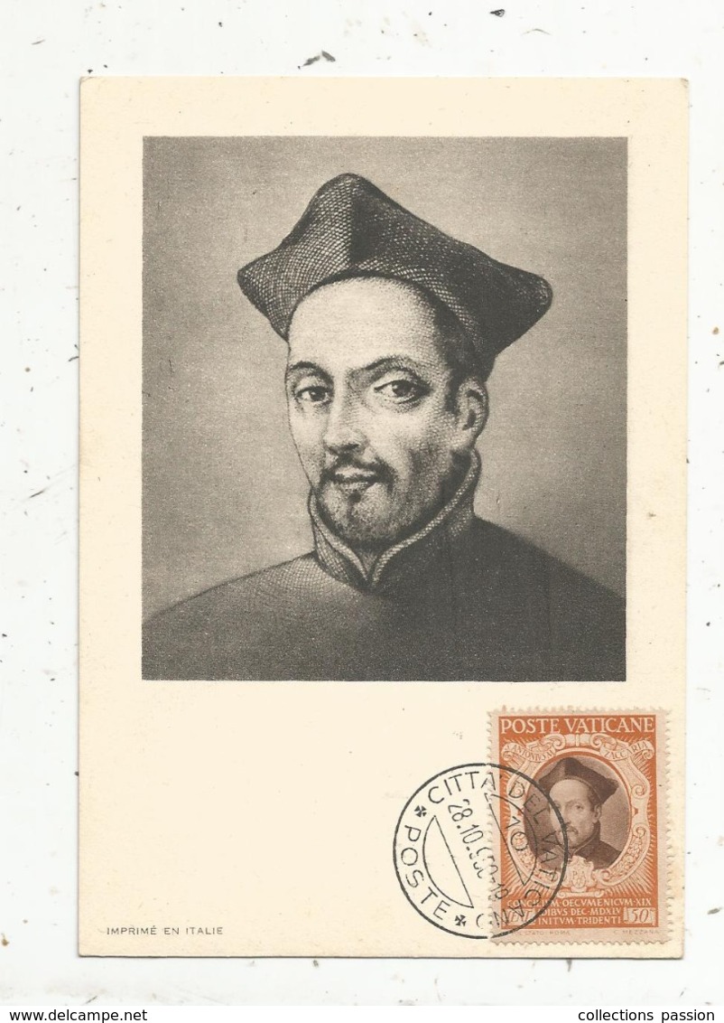 Carte Maximum,CITTA DEL VATICANO,Vatican, Concile De Trente, SAINT ANTOINE MARIE ZACCARIA ,publicité Labo LA BIOMARINE - Maximumkaarten