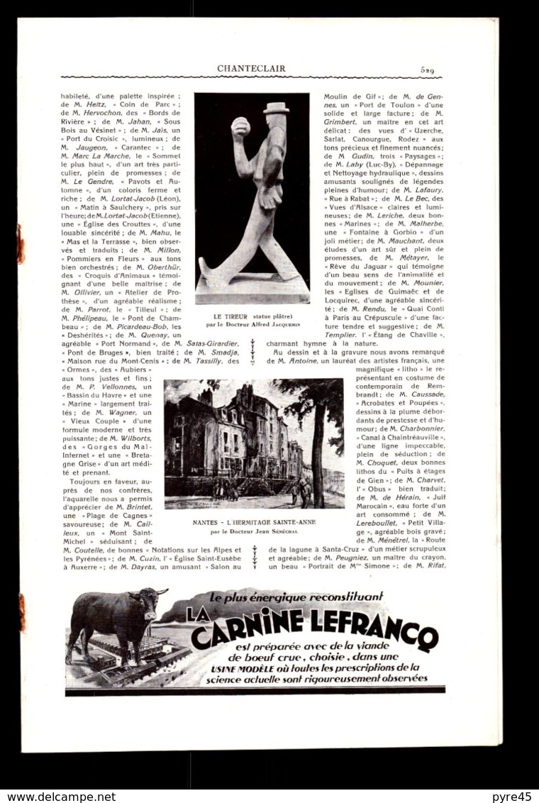 Revue " Chanteclair " N° 260 Septembre-octobre 1929 - Art