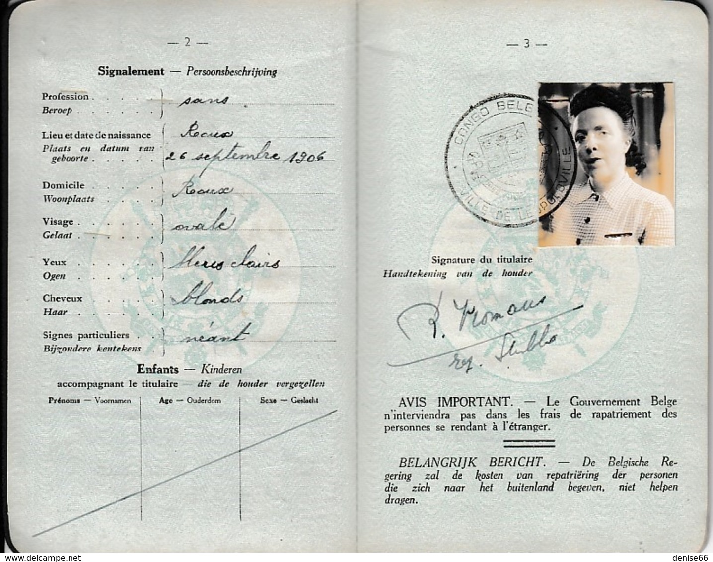 1950- PASSEPORT Pour Le CONGO BELGE - LÉOPOLDVILLE - - Historical Documents