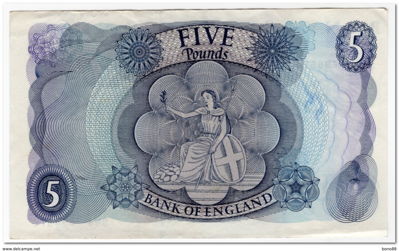 ENGLAND,5 POUNDS,1963-66,P.375a,VF-XF,PEN MARKS - 5 Pond