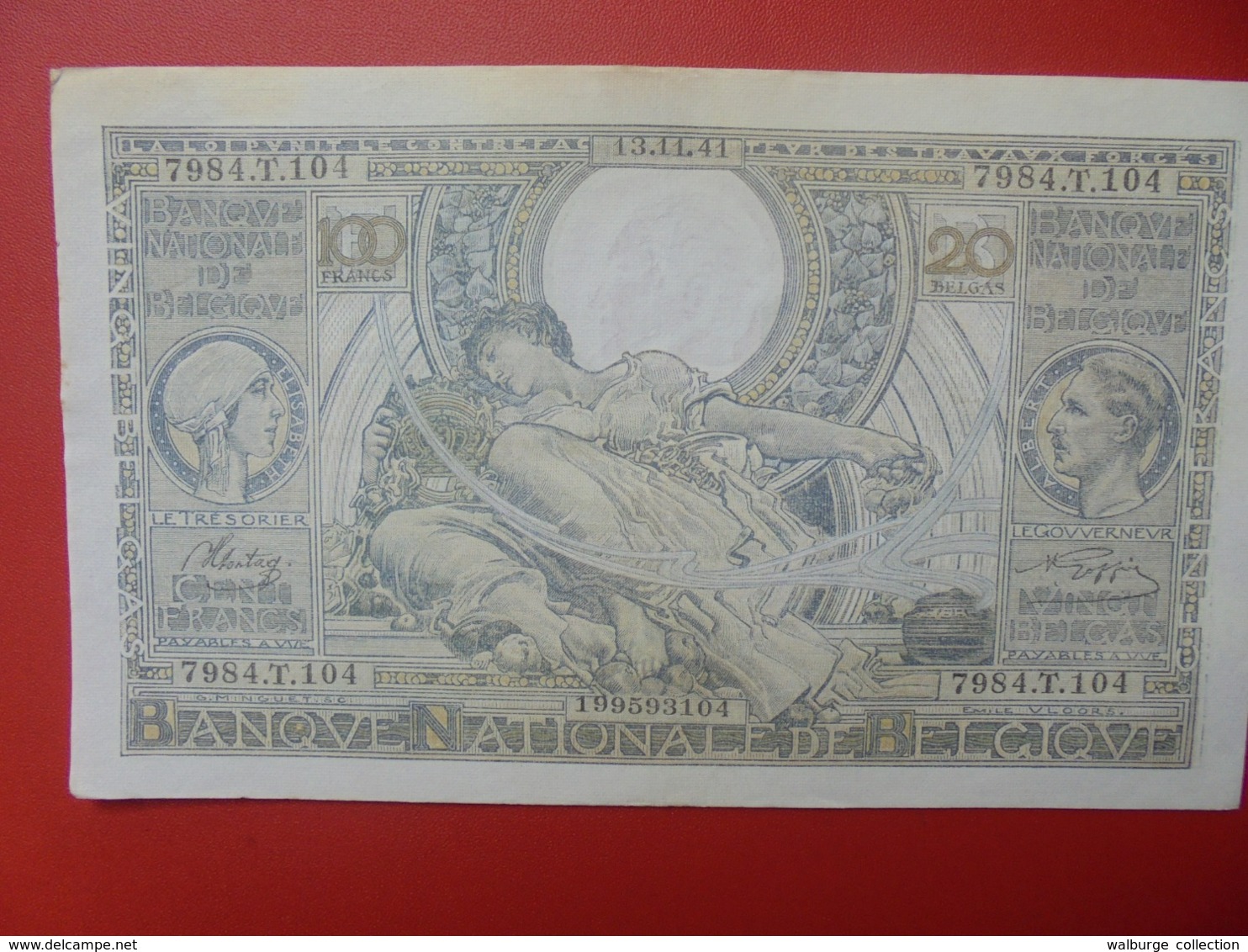 BELGIQUE 100 FRANCS 13-11-41 CIRCULER (B.7) - 100 Francs