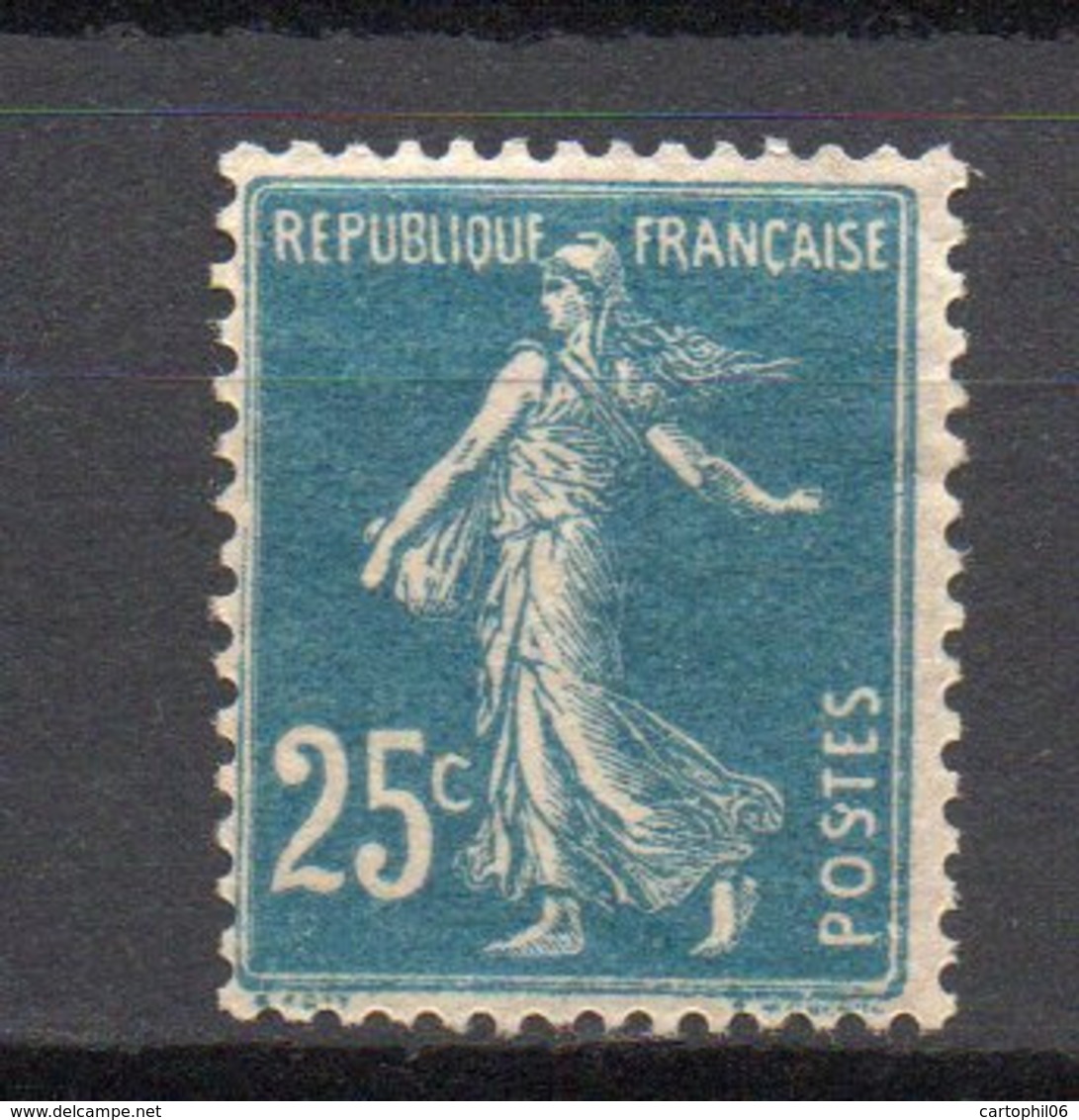 - FRANCE N° 140r Neuf ** MNH - 25 C. Bleu Semeuse Camée 1907, Type IA - PAPIER GC - Cote 14 EUR - - 1906-38 Semeuse Camée