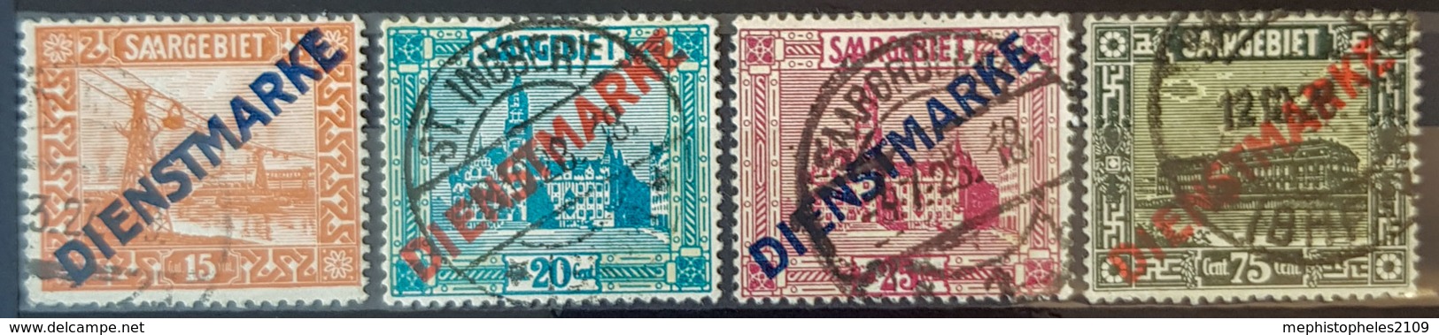 SARRE / SAARGEBIET 1923 - Canceled - Mi 12, 13, 14, 15 - Dienstmarken - Oficiales