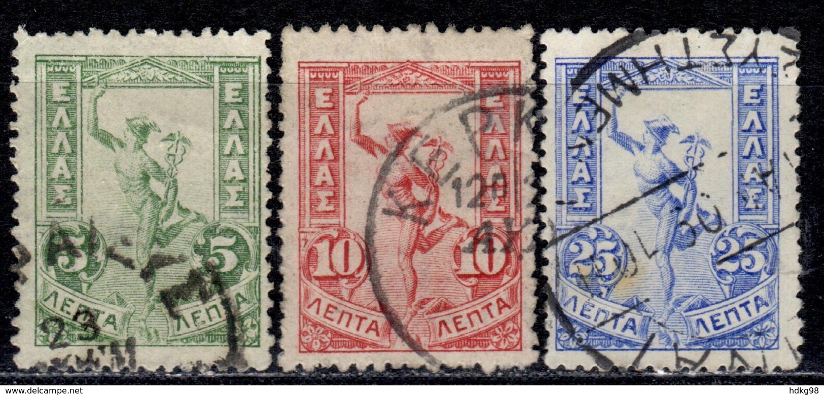 GR+ Griechenland 1901 Mi 125 128-29 131 Hermes - Gebraucht