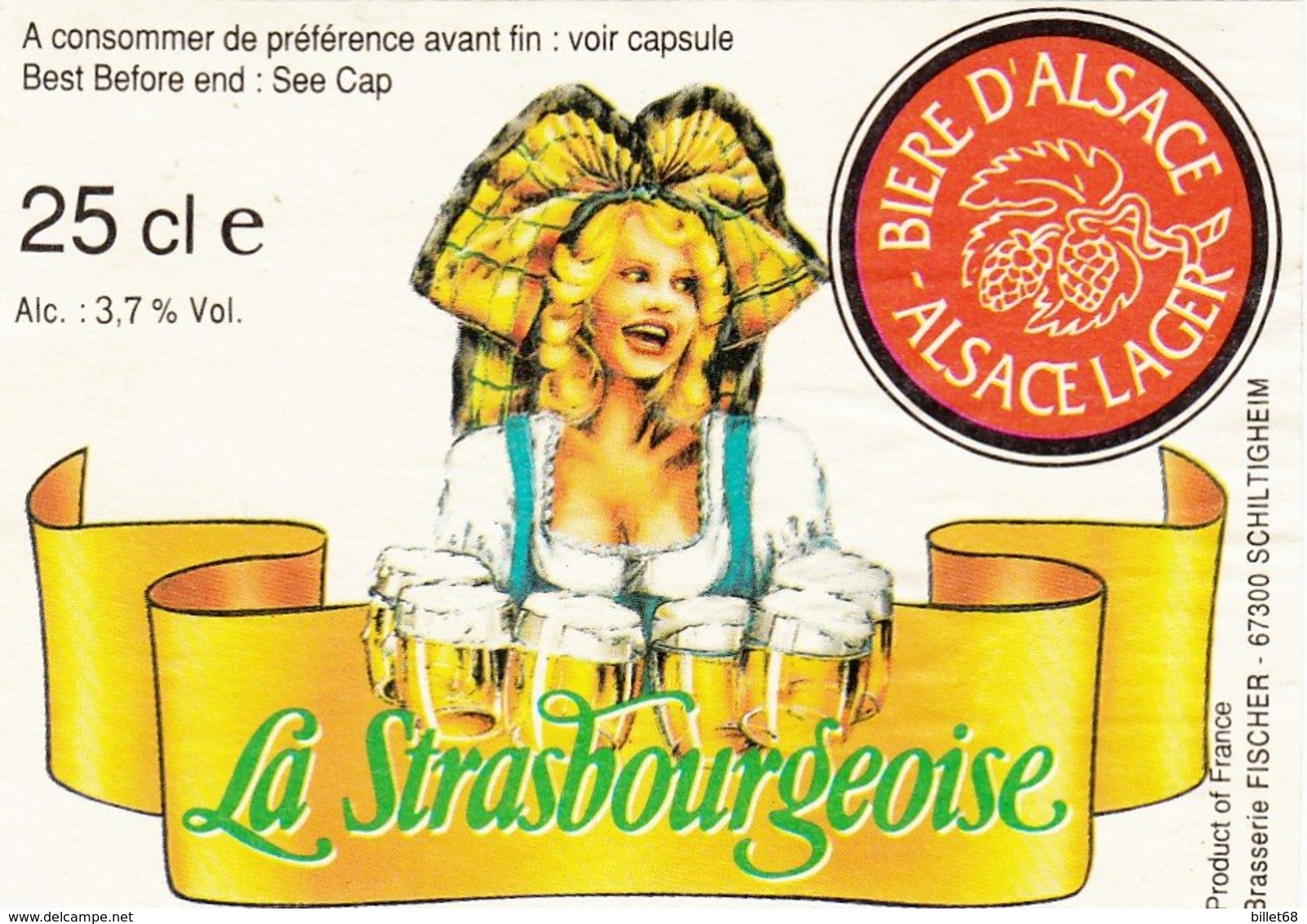 Etiquette Biere - LA STRASBOURGEOISE - Bière