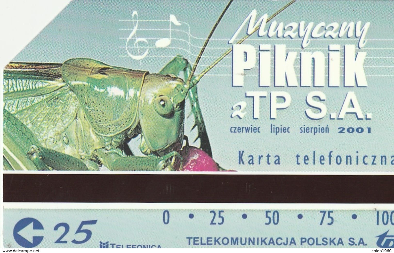 POLONIA. Muzyczny Piknik TP S.A. SALTAMONTES - GRASSHOPPER. 25U. 1124. (225) - Otros & Sin Clasificación