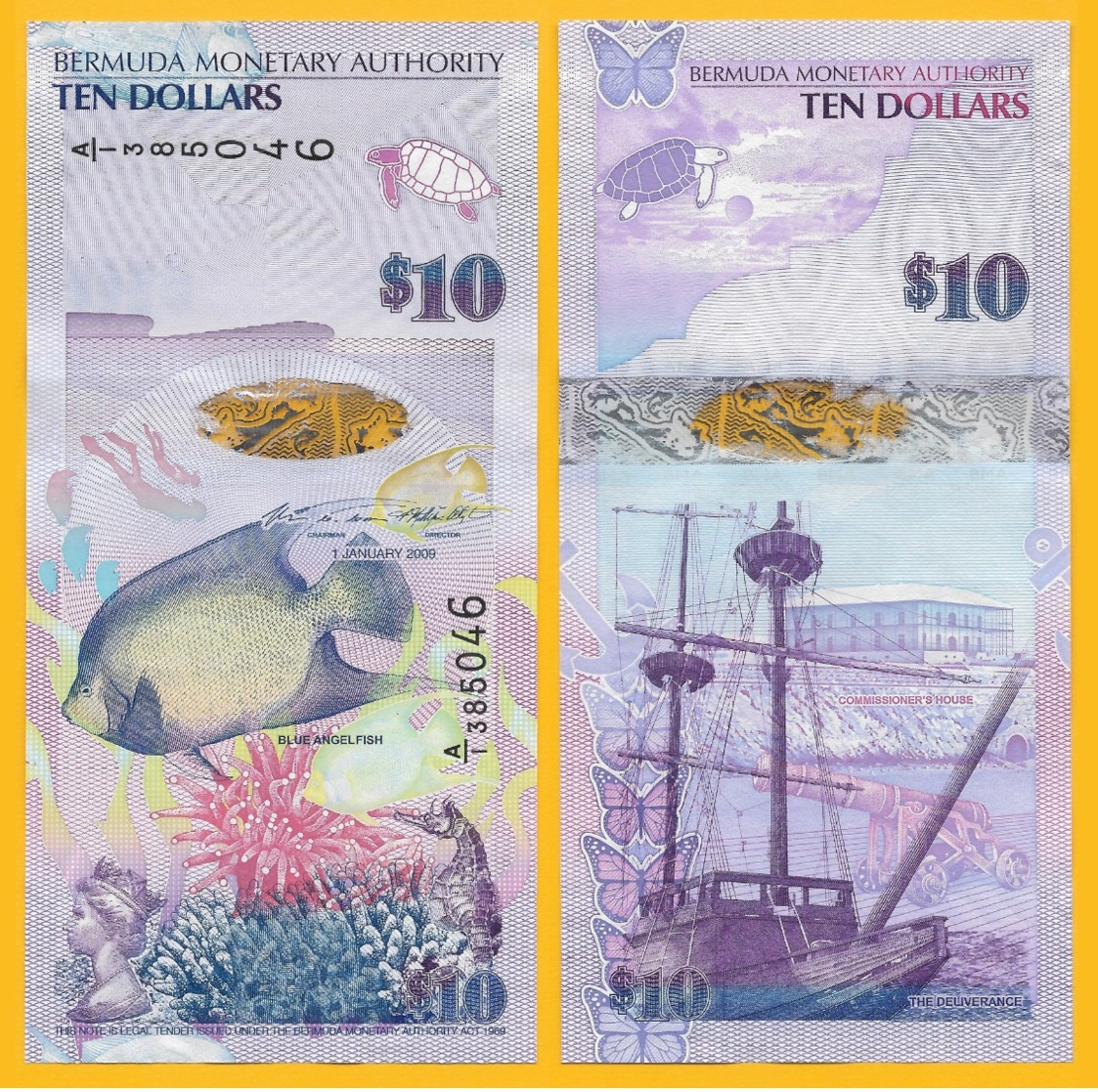 Bermuda	10 Dollars P-59 2009 UNC Banknote - Bermudas